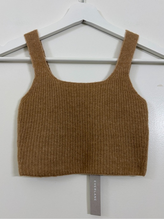 Everlane Tops - Everlane The Cozy Stretch Cropped Tank Camel Yak Wool Blend Sweater XXS